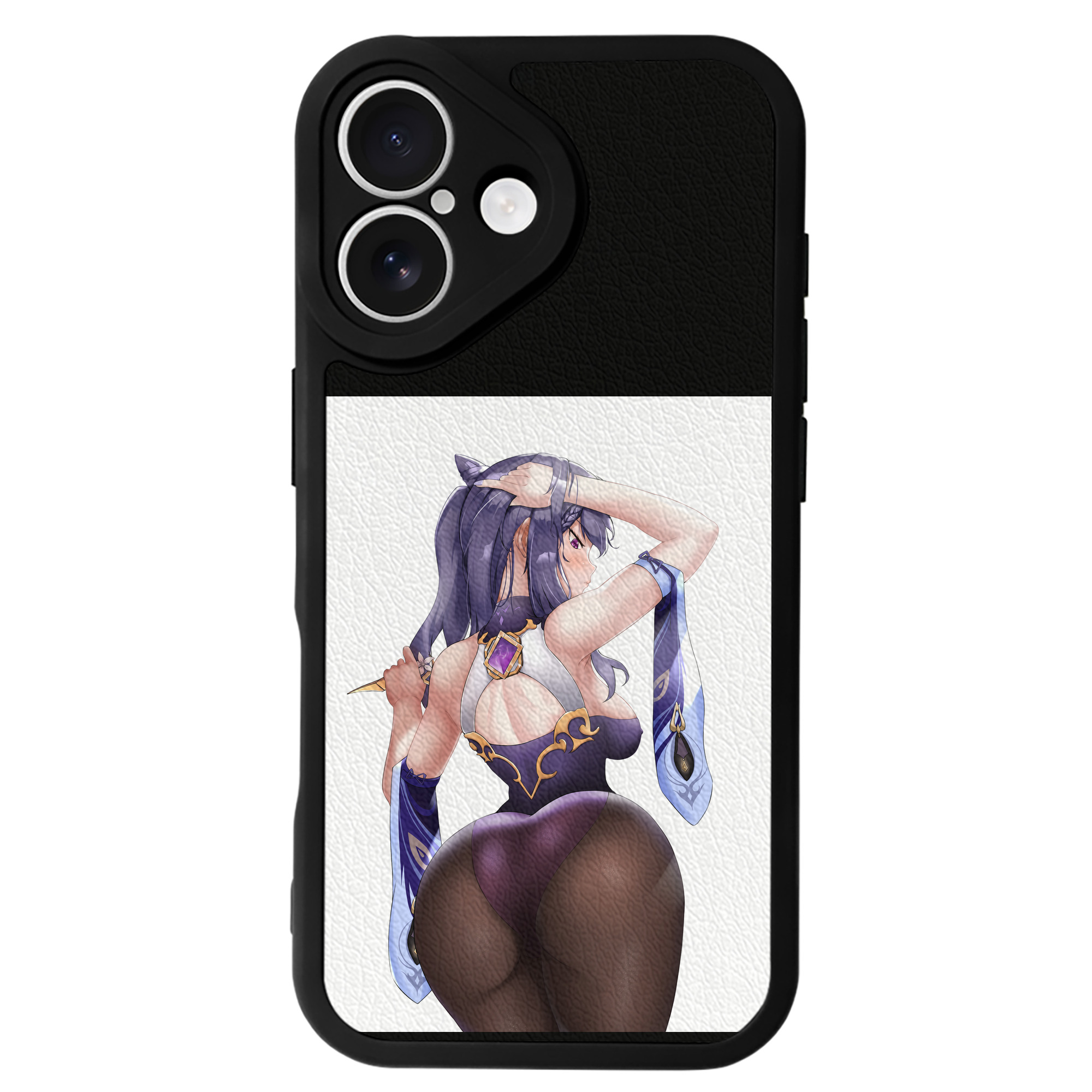 げんし神 刻晴 こくせい genshin Kokusei 【iPhone 16シリーズ対応】シリコンスマホケース（レザー調） 材質：シリコン